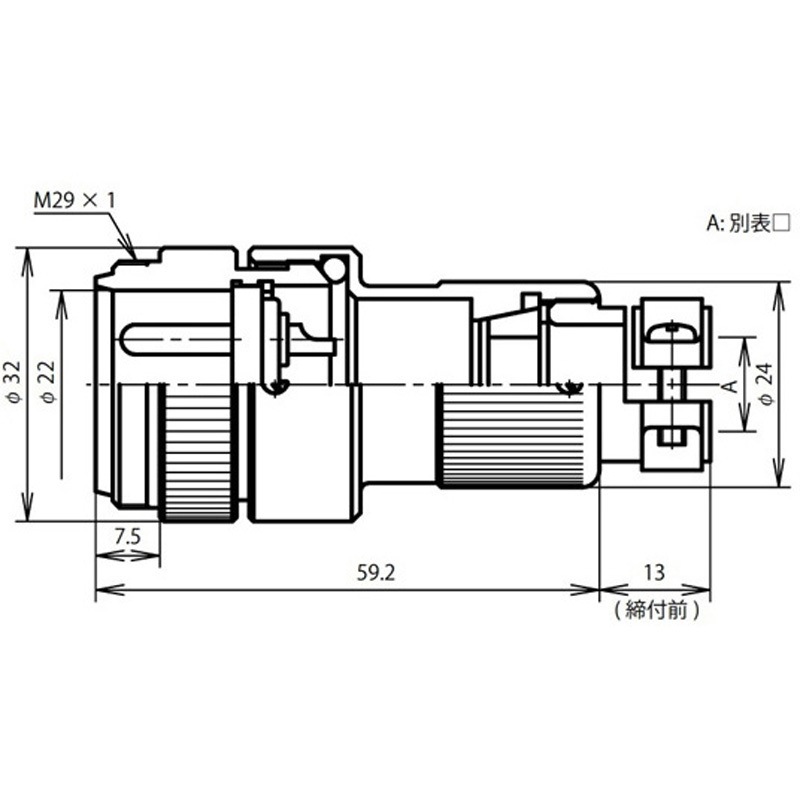 NWPC256AD11 NWPCアダプタ防水型 シェルΦ25・6極 1個 七星科学研究所 【通販モノタロウ】