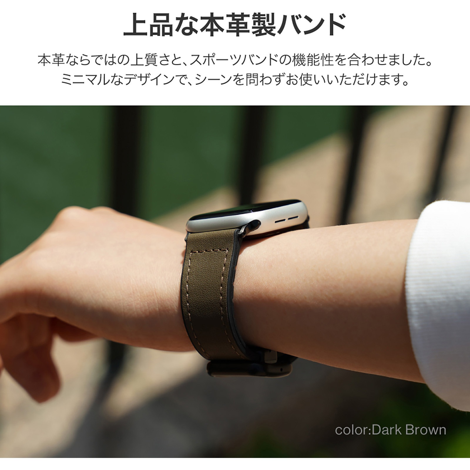 LN-AW49B22BR Apple Watch 42/44/45/49mm バンド 「CORVIN」 裏面 