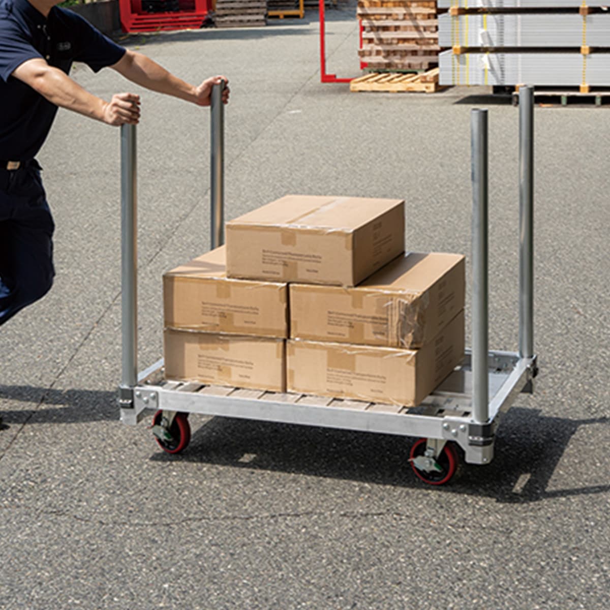 FC4-1275 イットン台車 FC 長谷川工業 ウレタンゴム車輪 ストッパー 4