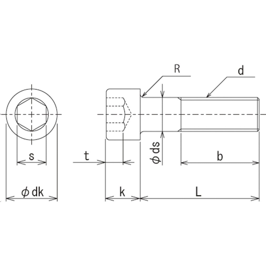 M3 x 15 10.9六角穴付ボルト(SCM435/三価黒) 全ネジ YFS ねじサイズM3
