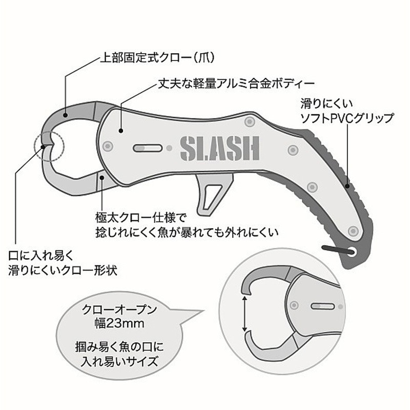 ガンメタル フィッシュグリップX SL-319 SLASH アルミ合金・ステンレス