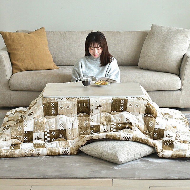 KKF-1719BE こたつ布団 長方形 80×60用 フランネル調 1枚 京都絞