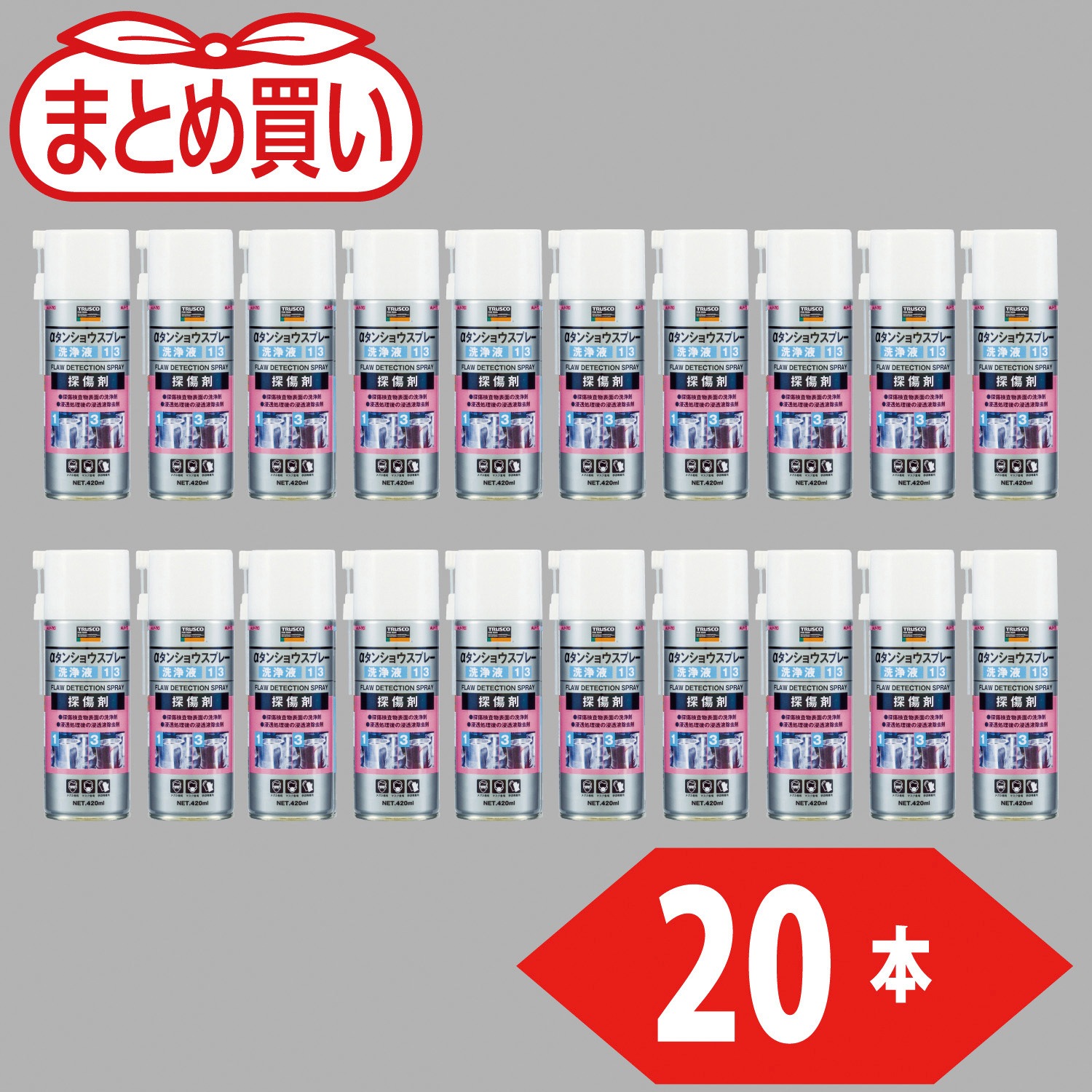 ALPTC-20P まとめ買い αタンショウスプレー 洗浄液 TRUSCO 容量420mL 透明色 10,625円