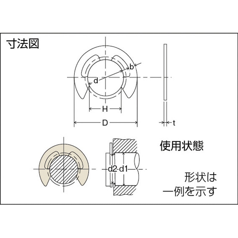 B92-0002 Eリング ステンレス TRUSCO 呼び径E-2.0 1パック(400個