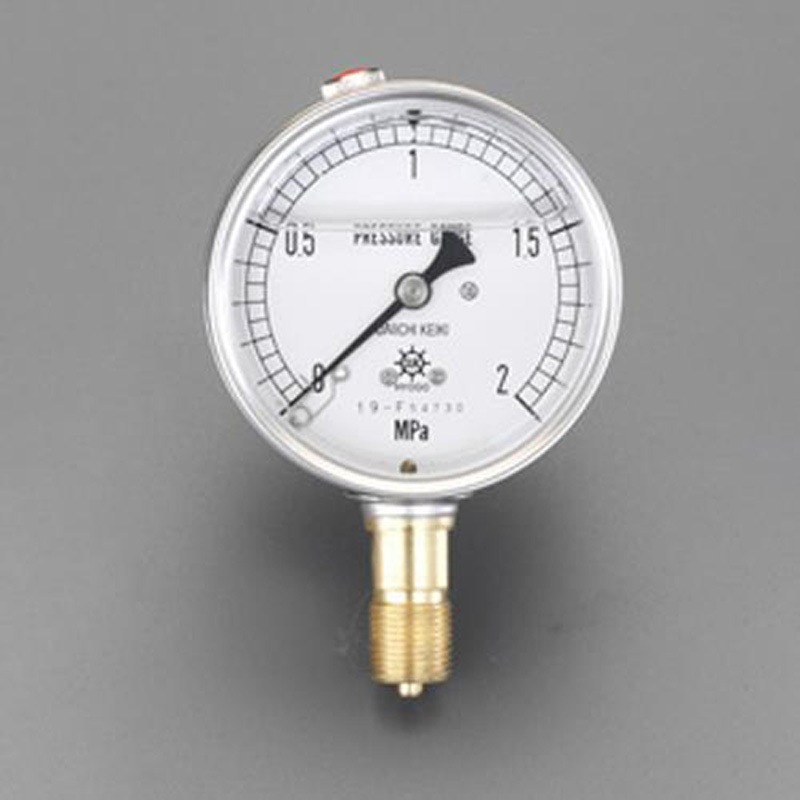 EA729GE-60 0-6.0MPa 圧力計(グリセリン入) エスコ 立型 G3/8” ゲージ径75mm 1個(1個) EA729GE-60