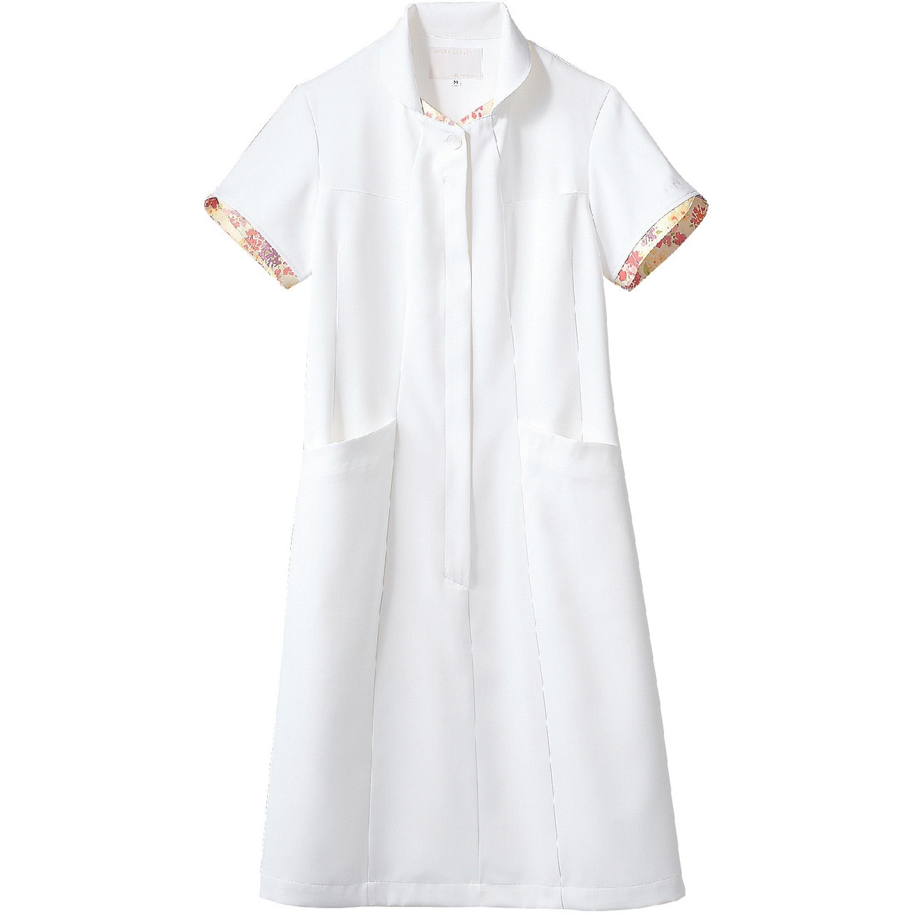 LW401-12-S ナースワンピース 半袖 住商モンブラン レディス オフホワイト/アメリ ピンク色 S 1枚(1枚) LW401-12-S