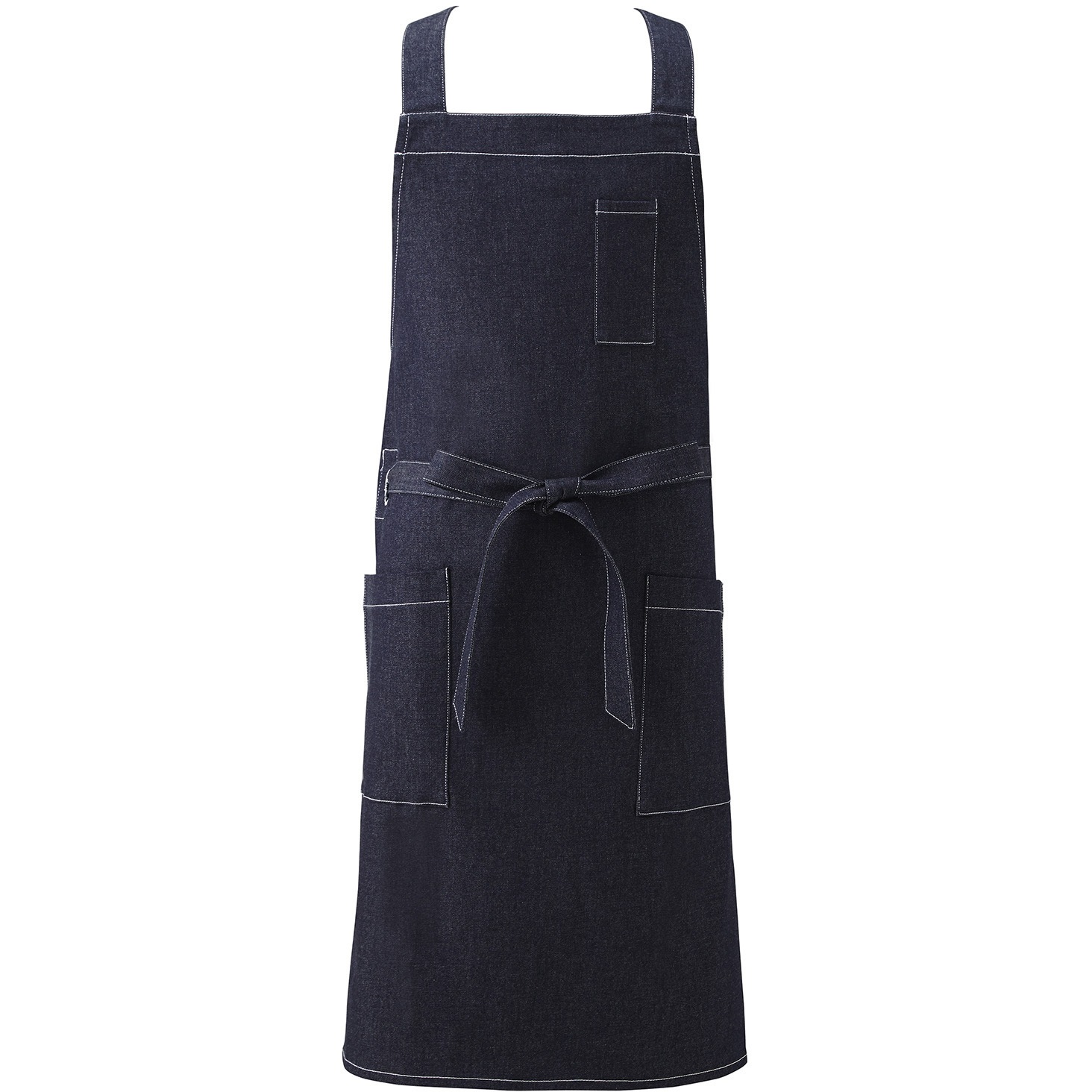 MD90-インディゴブルー-フリー MD90 胸当てデニムエプロン(メンズ) 興栄繊商 インディゴブルー色