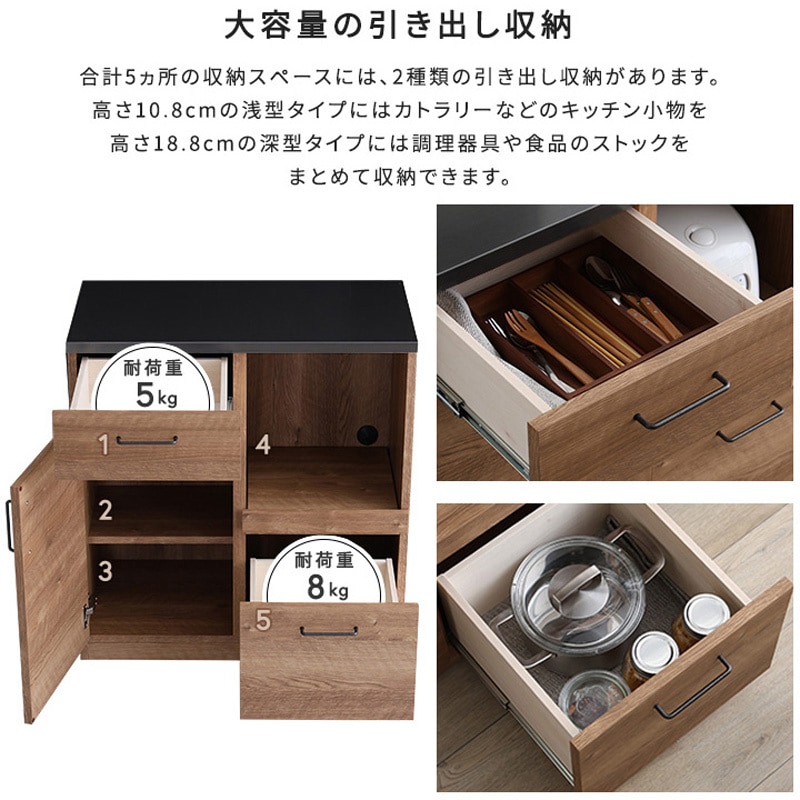 SH-22-KD80-WAL 日本製 特殊鋼板を使ったキッチンカウンター(ドア