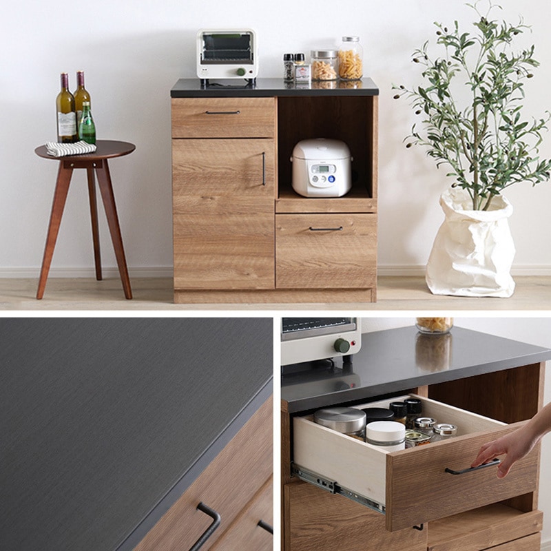 SH-22-KD80-WAL 日本製 特殊鋼板を使ったキッチンカウンター(ドア