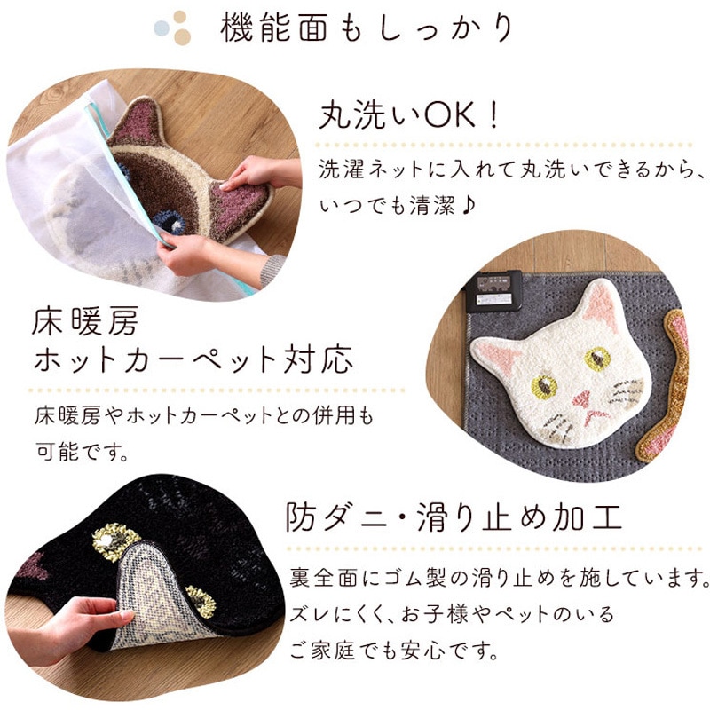 SH-26-NYNK-HCWR ネコ好きに嬉しいネコカオマット ホーム