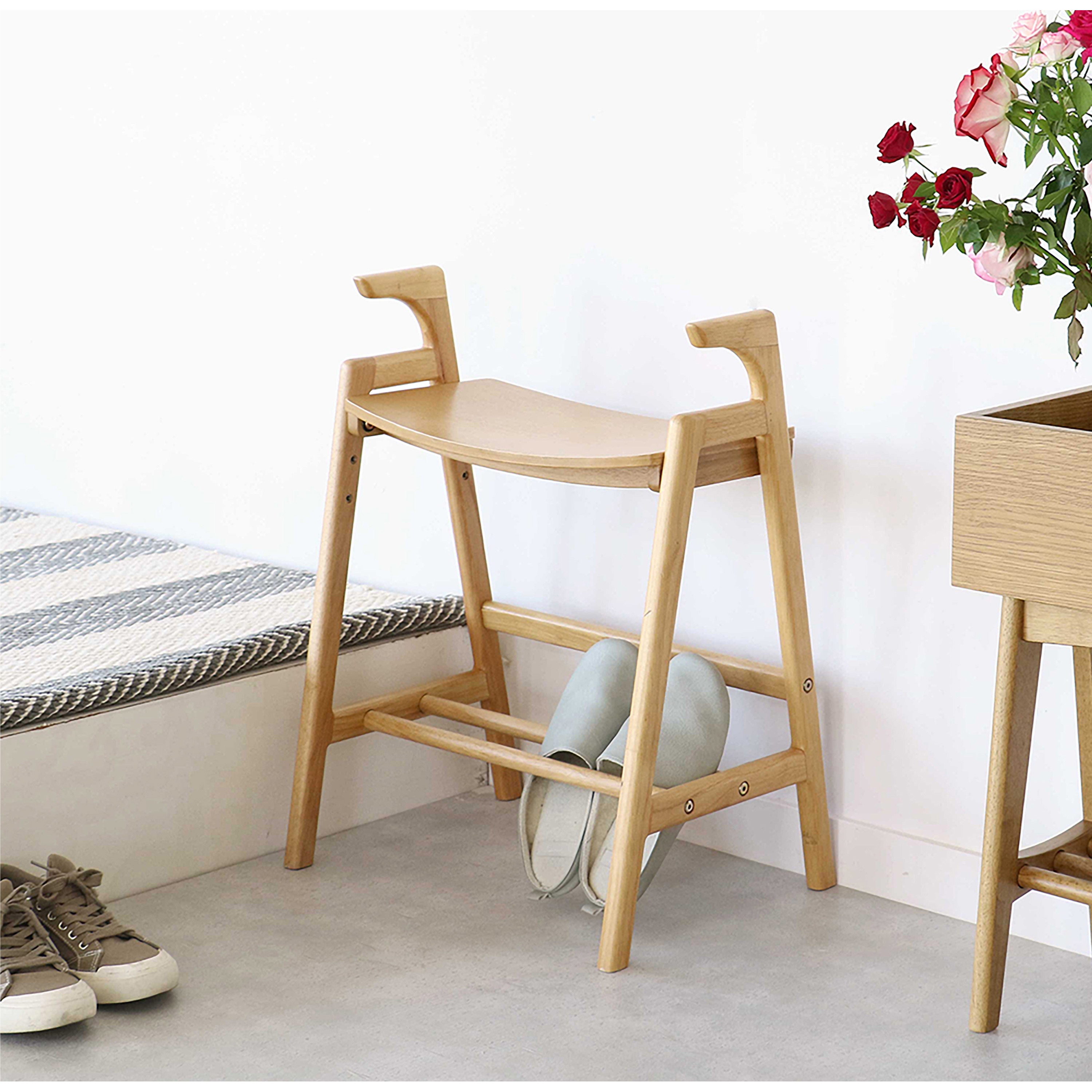 ILC-3734NA アームベンチ クレスト 市場 ナチュラル色 幅485mm奥行