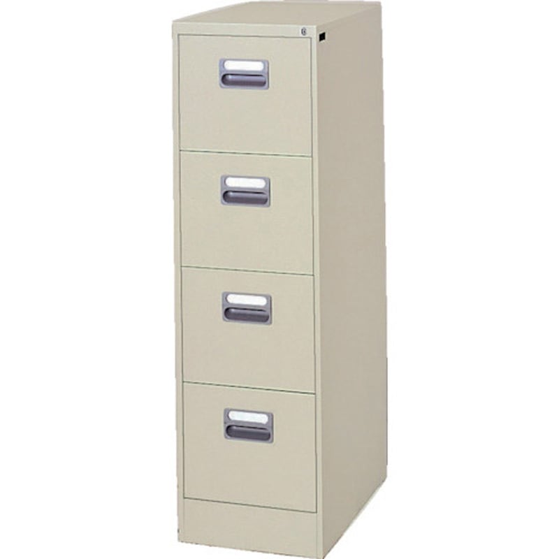 A4-4-LG ファイリングキャビネット ナイキ A4横用(1列4段)タイプ ライトグレー色   A4-4-LG