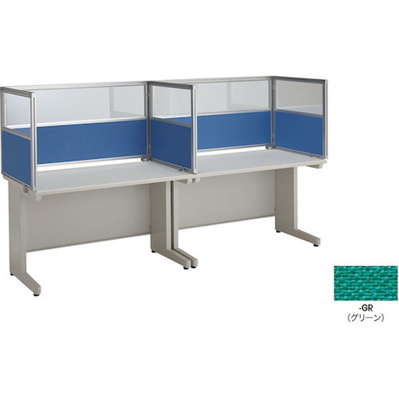 NE07EPCB-GR 飛沫対策パネル エンド用 ナイキ グリーン色 高さ630mm奥行700mm  NE07EPCB-GR