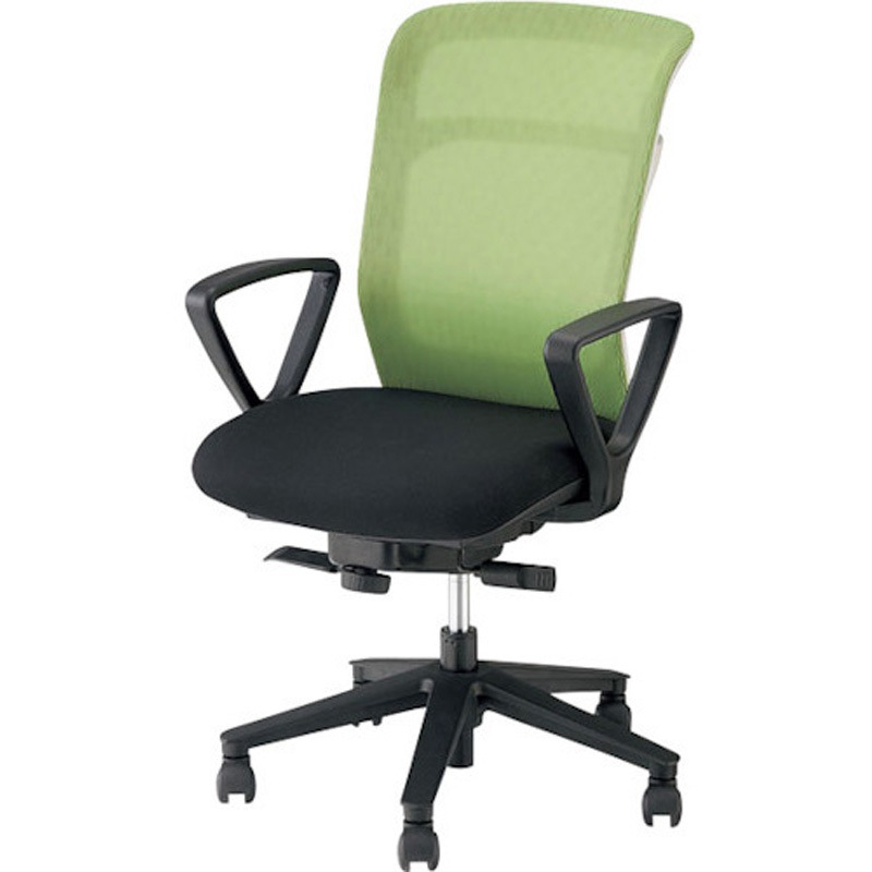 PAEN511F-TGRB 事務用チェア パウザPEAN型(肘付) ナイキ キャスターあり 肘掛有 ブラック グリーン色 高さ875～960mm幅580mm奥行630mm  PAEN511F-TGRB 31,187円