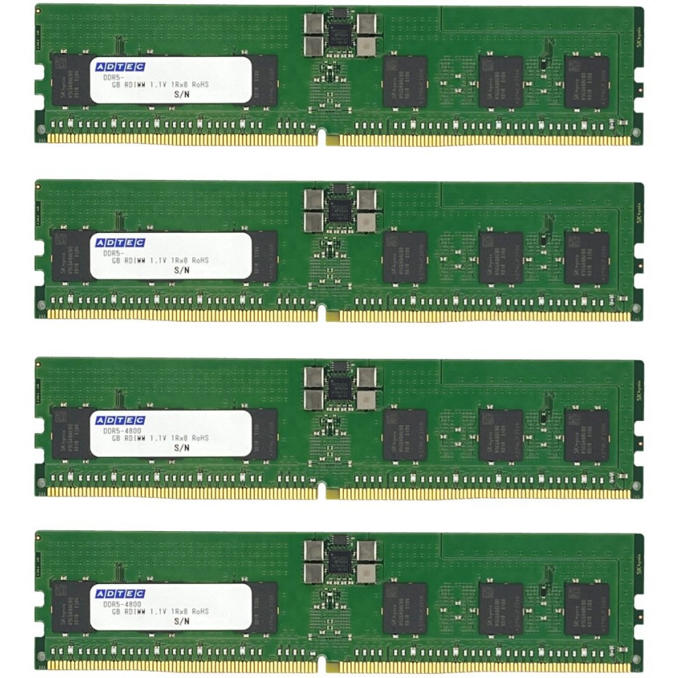 ADS5600D-R16GSBT4 DDR5-5600 RDIMM 80bit アドテック ピン数(ピン)288 容量16GB 4枚組