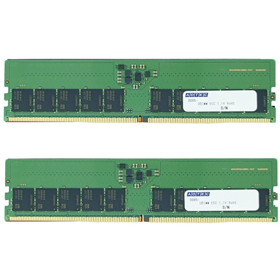 ADS5600D-E16GSBW DDR5-5600 UDIMM ECC アドテック ピン数(ピン)288 容量16GB 2枚組