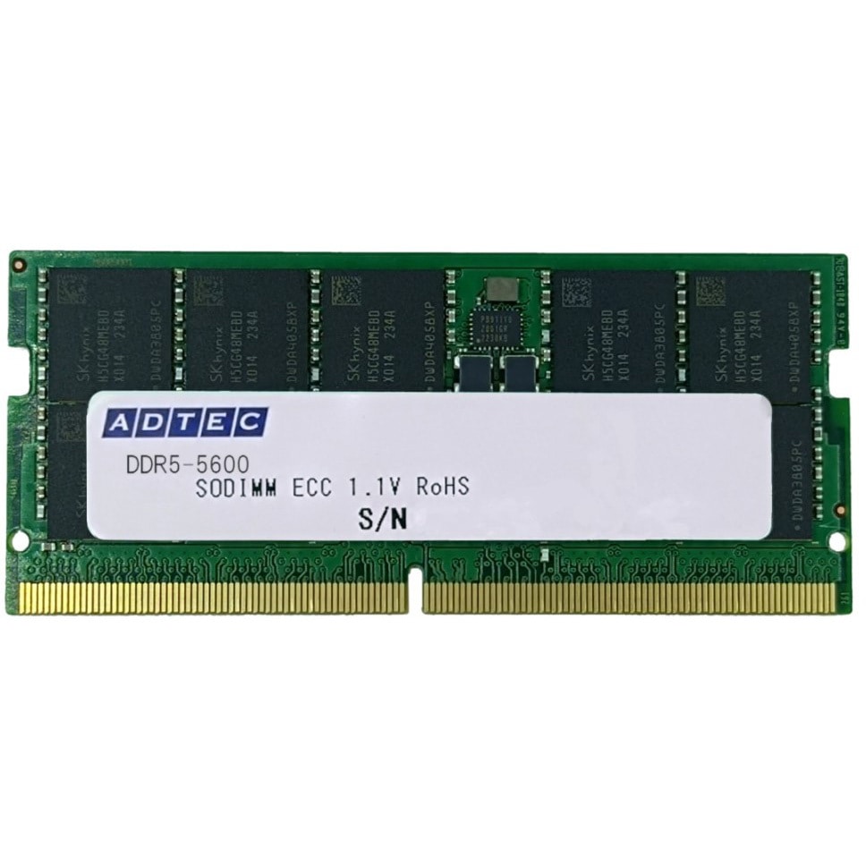 ADS5600N-E32GDB DDR5-5600 SO-DIMM ECC アドテック ピン数(ピン)262 容量32GB 1枚 34,437円