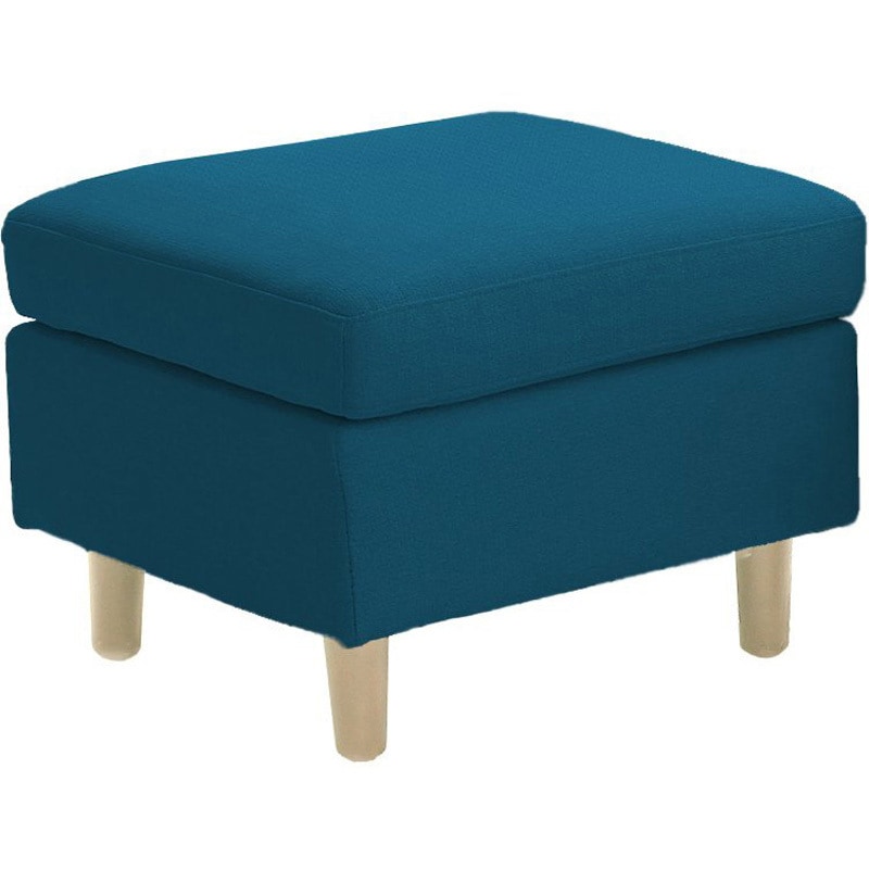 SH-24-0046-NATB ファーブ スツール オットマン (脚：ナチュラル) サンコウ ターコイズブルー色   SH-24-0046-NATB