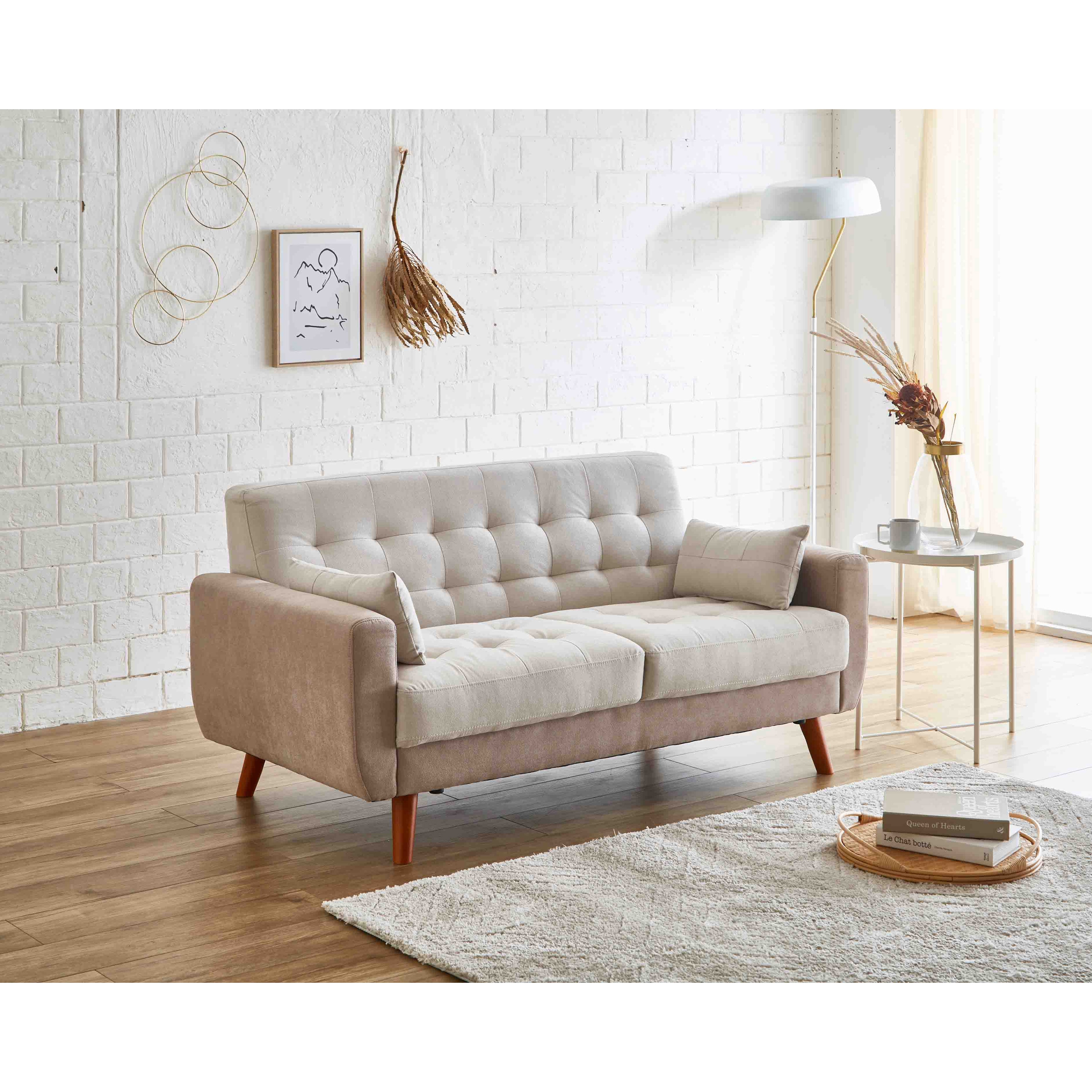 shページ　グレーソファ SH-24-0031-NVGY セリア 2.5P ソファ サンコウ ネイビー/グレー