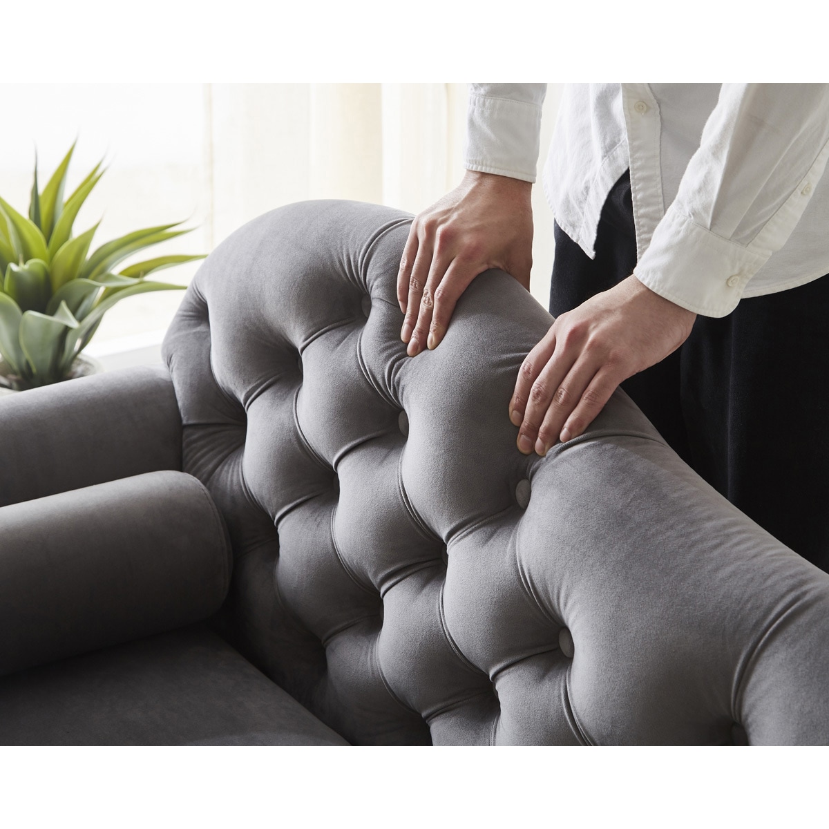 業務用店舗用ソファ 長椅子 グレー  右肘掛け SH-24-0020-GY イザベル 2.5P右肘 ソファ サンコウ グレー色 SH-24