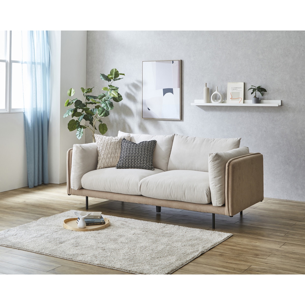 SH-24-0041-BENU ノット 3P ソファ サンコウ ベージュ/ヌード色