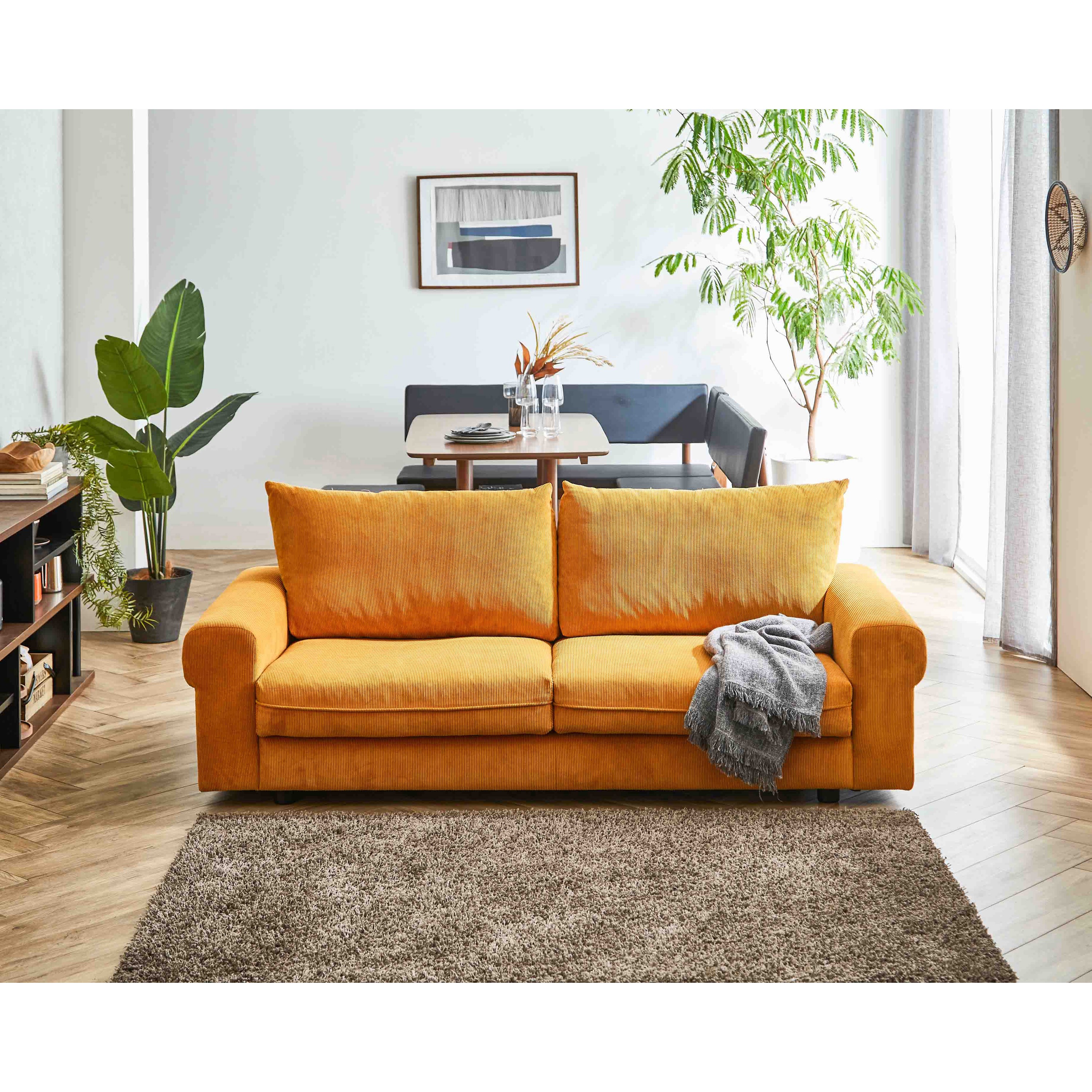 ロイス3人掛けソファオレンジ