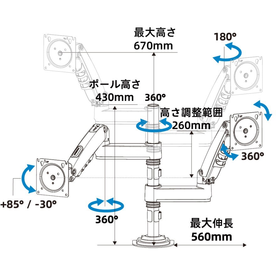 KOKUYO モニターアーム CBS製（タイプ：クランプ式）OEM品？ KOKUYO モニターアーム CBS製（タイプ：クランプ式）OEM品