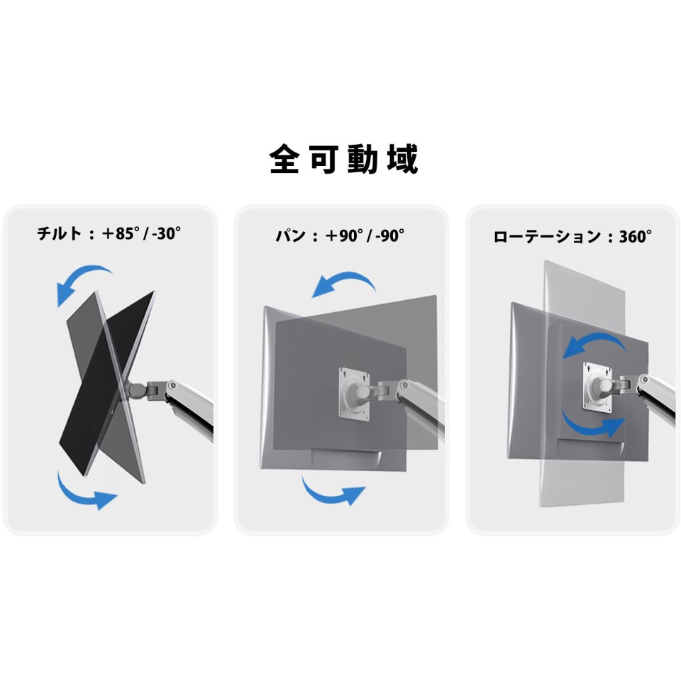 HNSS35W モニターアーム 1個 HUANUO 【通販モノタロウ】