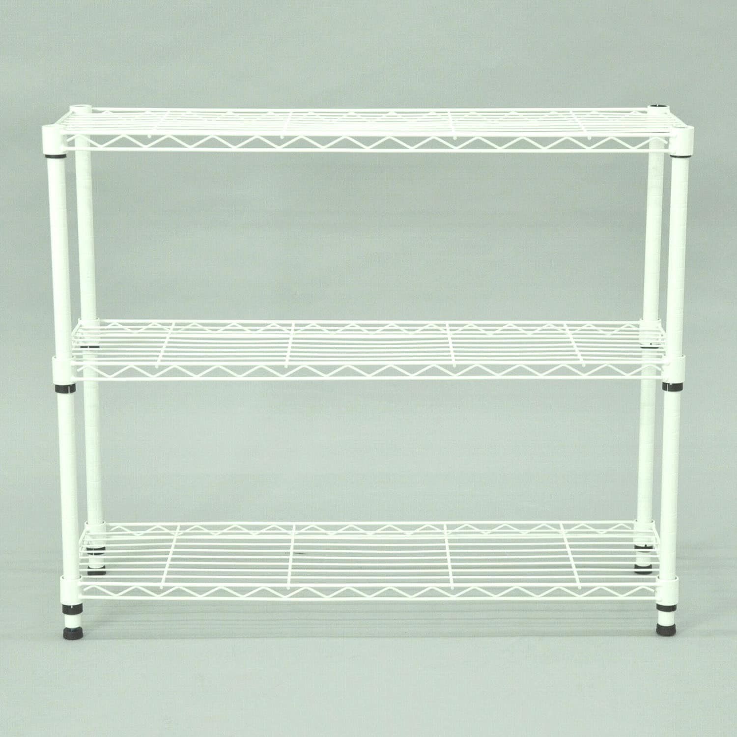 ホワイトスチールラック 3段式　プラス付属品 NS-7525WH 19Φスチールラックセット AIS (エイ・アイ・エス) 3段 棚