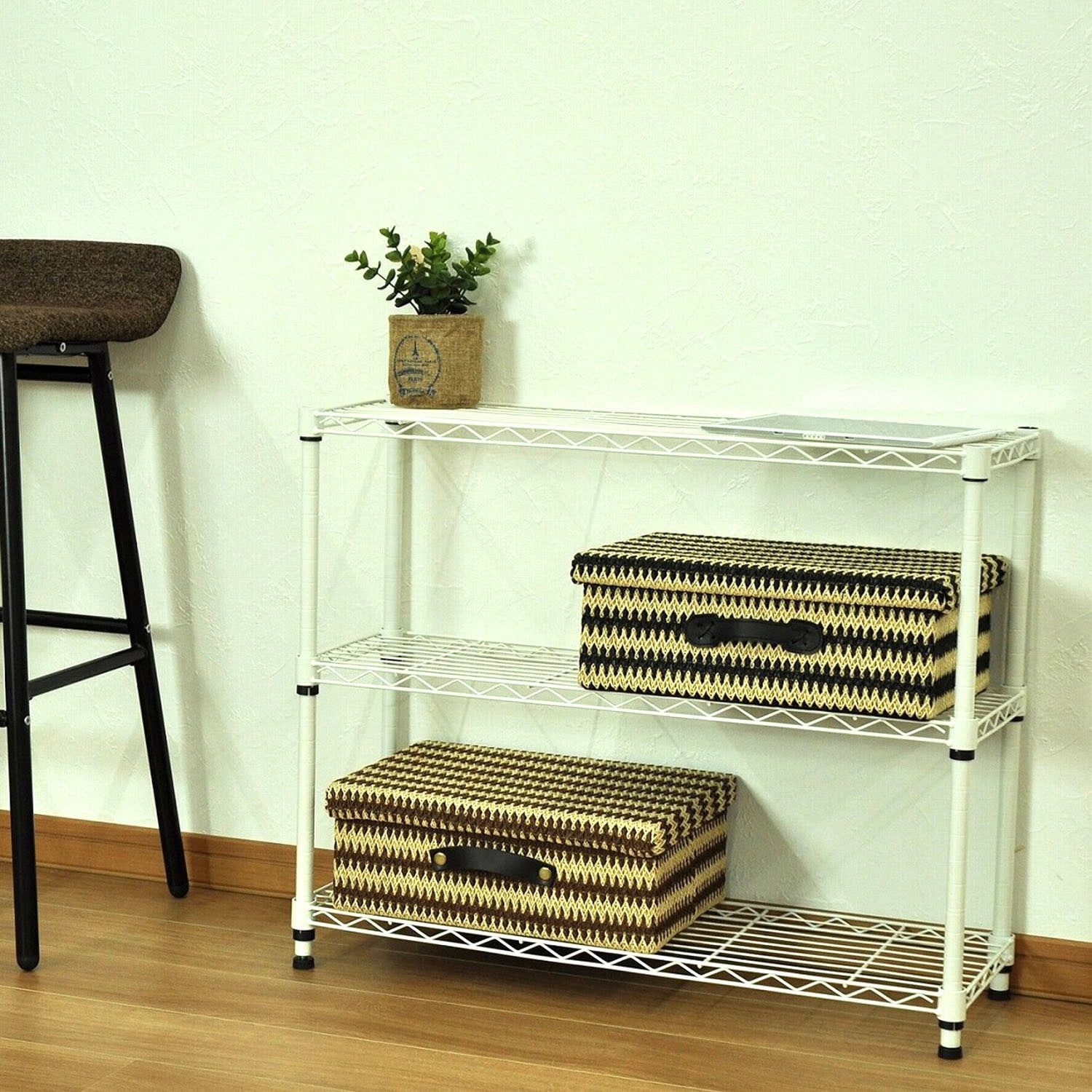 NS-7525WH 19Φスチールラックセット AIS (エイ・アイ・エス) 3段 棚