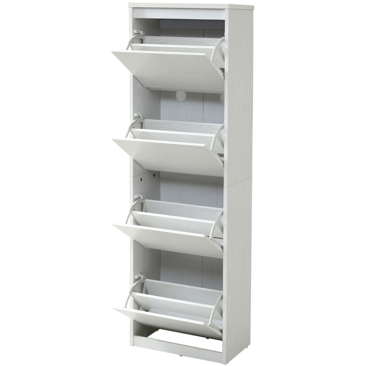 ホワイト色 下駄箱 3段 シューズラック 玄関収納 引き出し ひとり暮らし