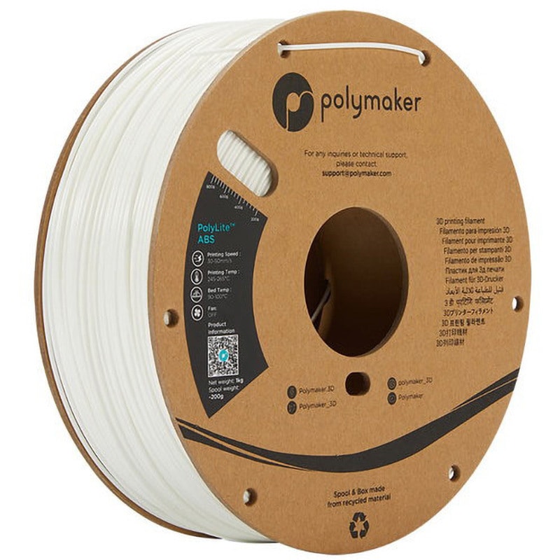 PE01002 PolyLite ABS White Polymaker ホワイト色