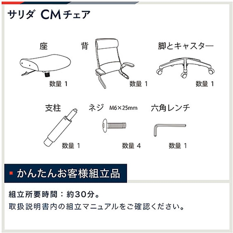 YCM-W-CBU サリダチェア(SALIDA) 肘跳ね上げ式CMチェア＜お客様組立品