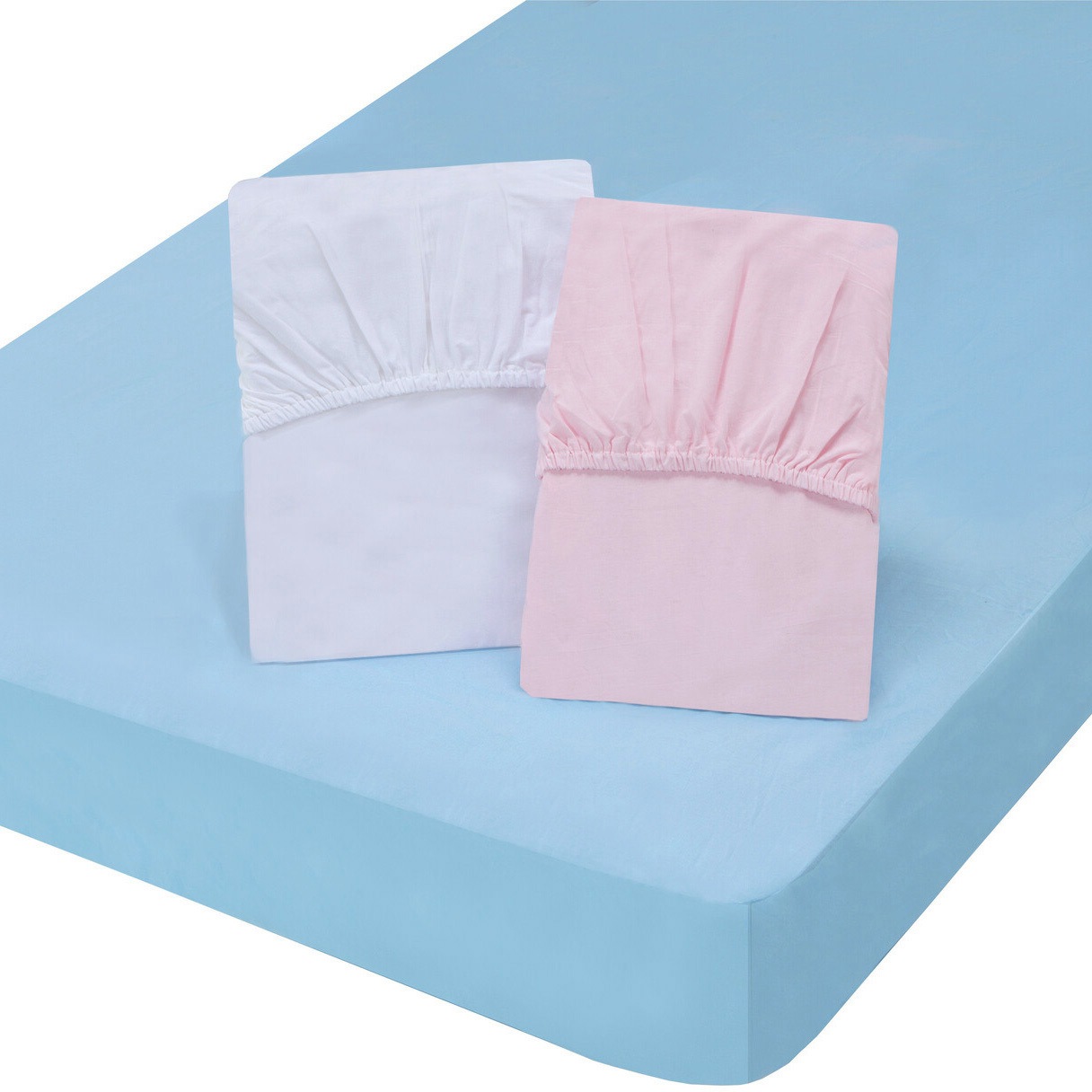 0407820 サイズ豊富な綿100%ボックスシーツ 同色2枚組 ファミリー・ライフ ダブルサイズ