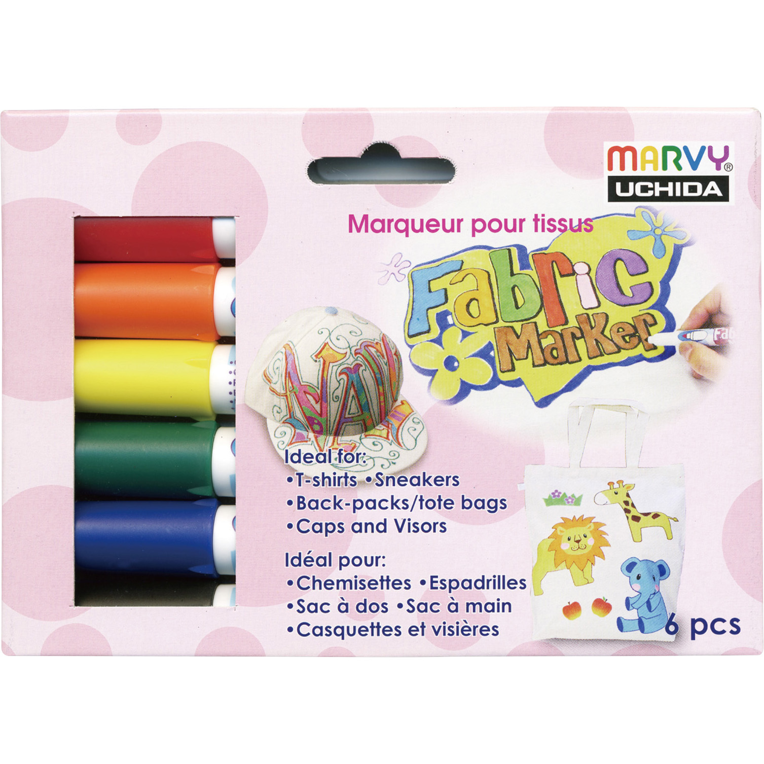 560-6A ファブリックマーカー マービー 中字 シングルタイプ 色数6 線