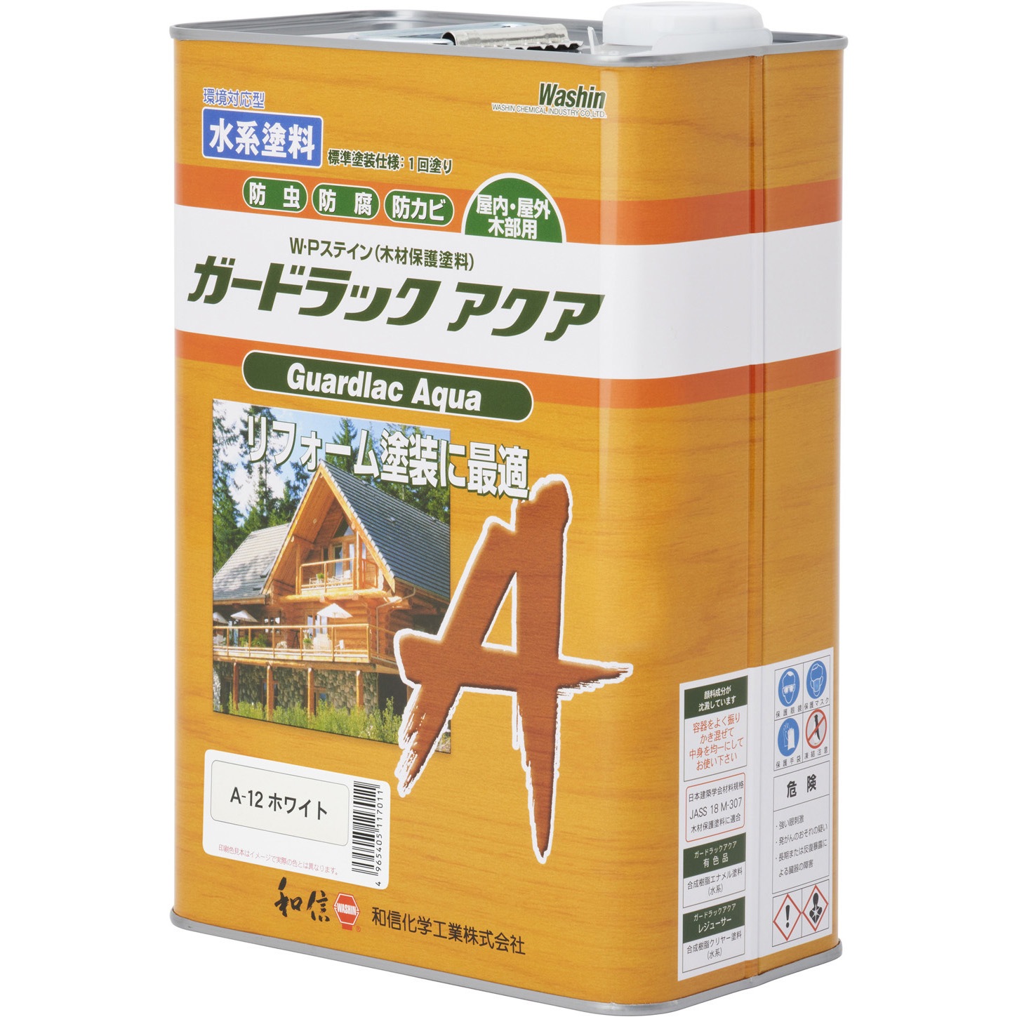ガードラック アクア 和信化学工業 屋内外木部用 A-12ホワイト色  1缶(3.5kg)