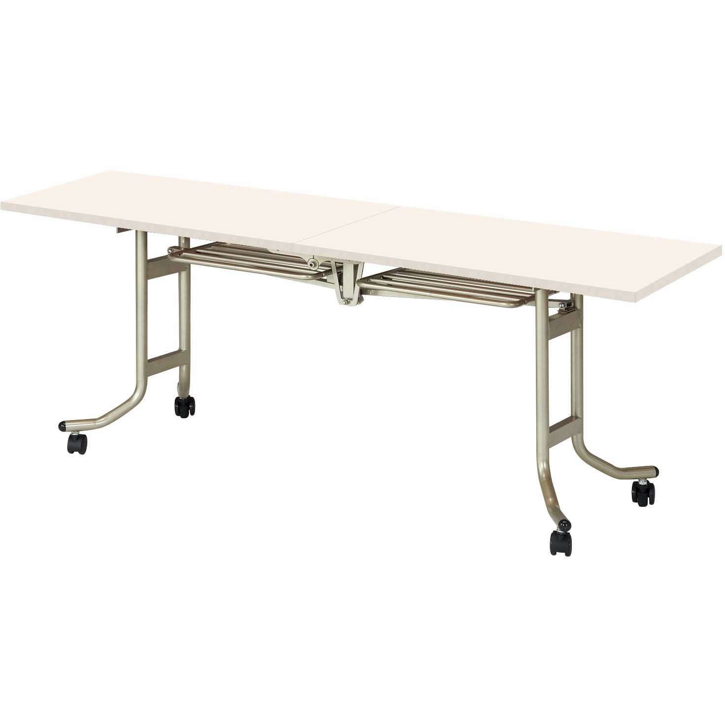 OS-1890T-IV 折りたたみフライトテーブル ニシキ工業 キャスターあり アイボリー色 高さ700mm幅1800mm奥行900mm  OS-1890T-IV