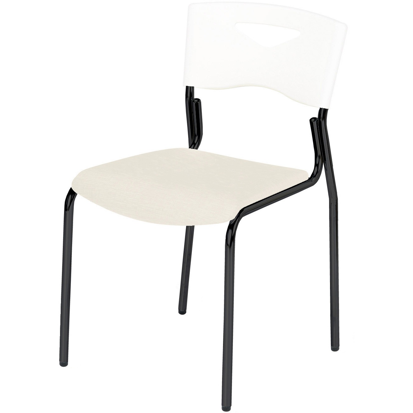 FCS-W90B-IV スタッキングチェア ニシキ工業 アイボリー ホワイト 高さ730(430)mm幅440mm奥行505mm  FCS-W90B-IV