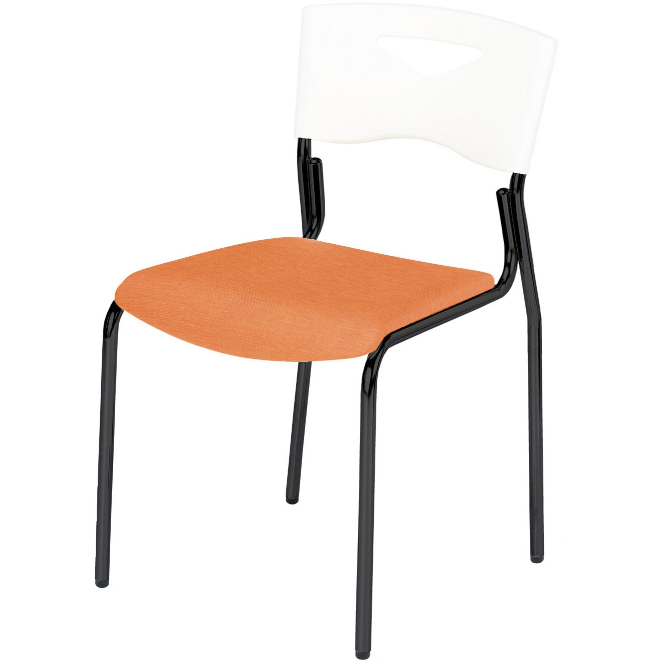 FCS-W90B-OR スタッキングチェア ニシキ工業 オレンジ ホワイト 高さ730(430)mm幅440mm奥行505mm  FCS-W90B-OR