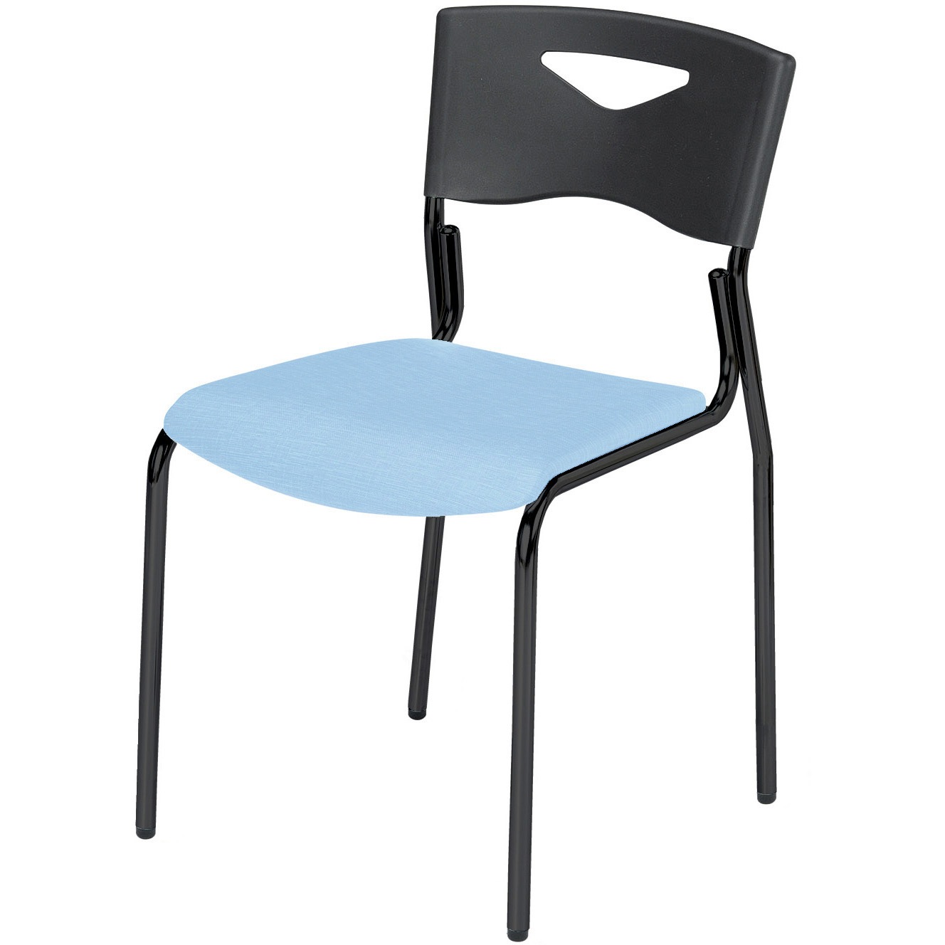 FCS-B90B-BL スタッキングチェア ニシキ工業 ブルー ブラック 高さ730(430)mm幅440mm奥行505mm  FCS-B90B-BL