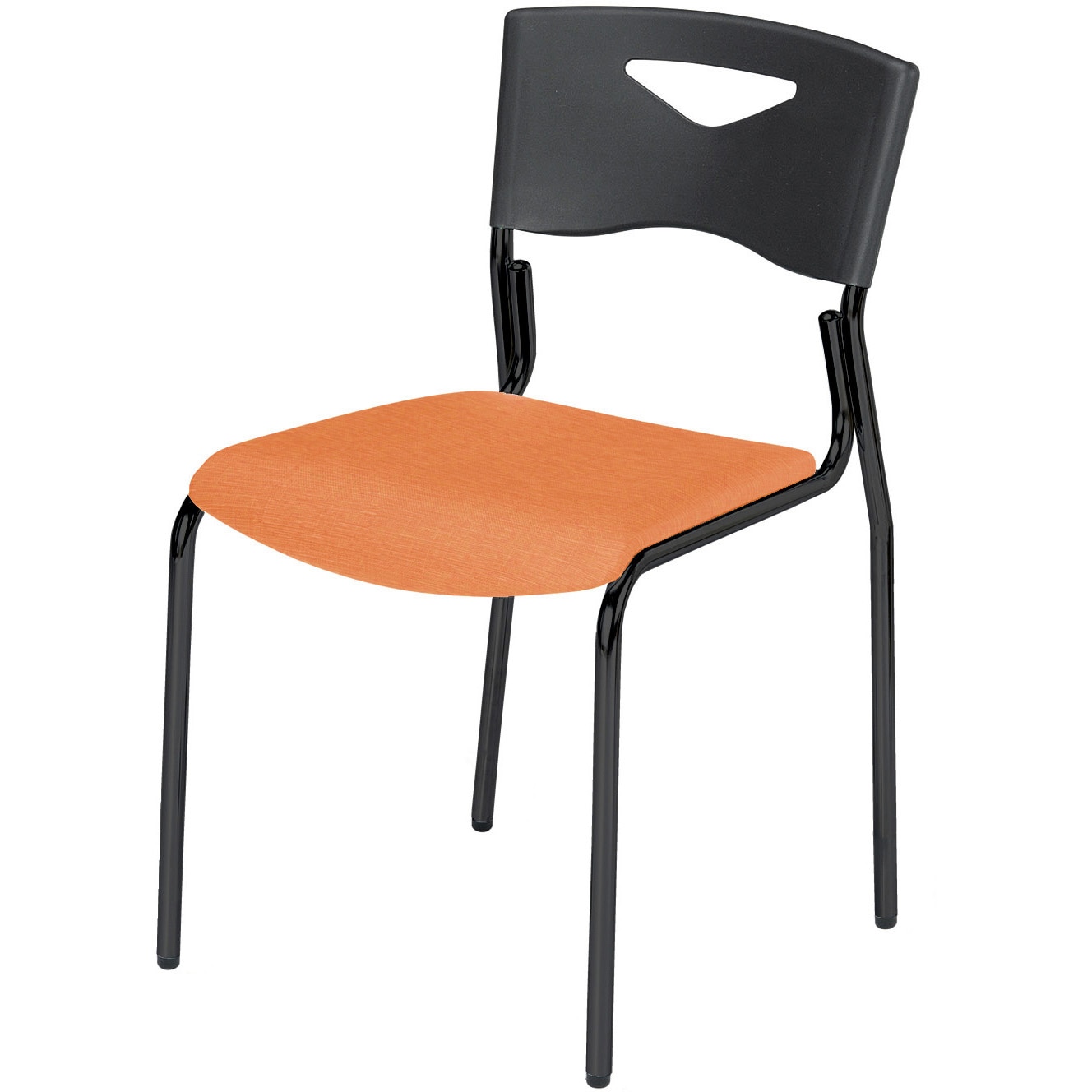 FCS-B90B-OR スタッキングチェア ニシキ工業 オレンジ ブラック 高さ730(430)mm幅440mm奥行505mm  FCS-B90B-OR