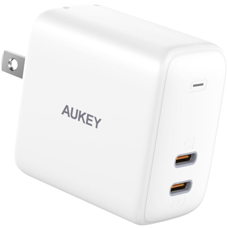 PA-R2S-WT Swift Duo 40W PD対応 折りたたみ式 [USB-C 2ポート] AUKEY(オーキー) ホワイト色  PA-R2S-WT - 【通販モノタロウ】