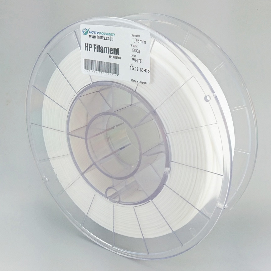 HPF-WH75A-500 HPフィラメント(フレキシブル75Aタイプ) ホッティーポリマー 白色 フィラメント径1.75mm 1巻(500g) HPF-WH75A-500