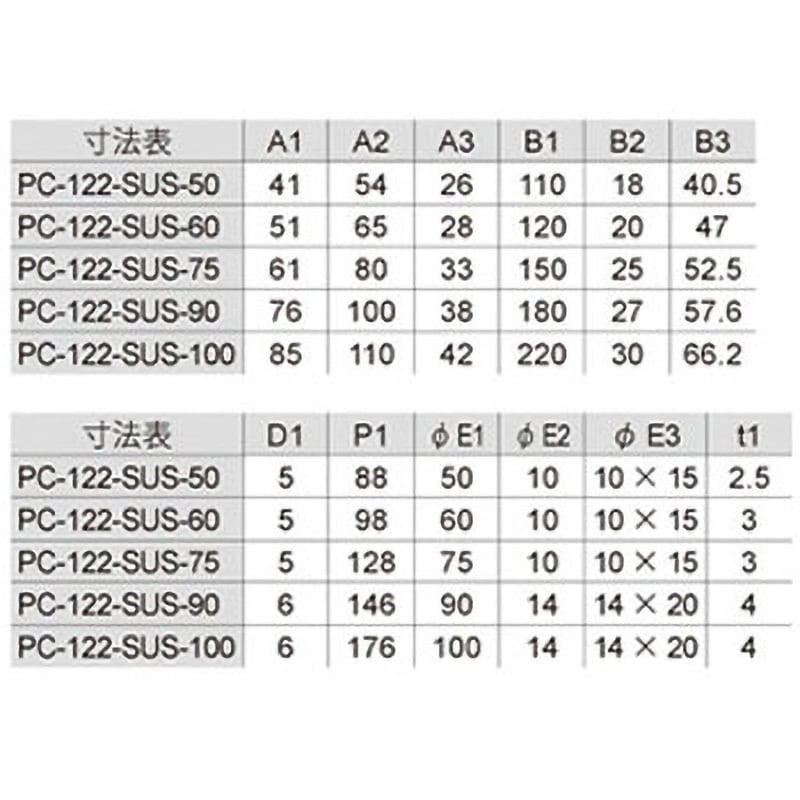 PC-122-SUS-50 ステンレス枠付重量戸車(R型) ジョー・プリンス竹下 車輪径50mm 1個 PC-122-SUS-50