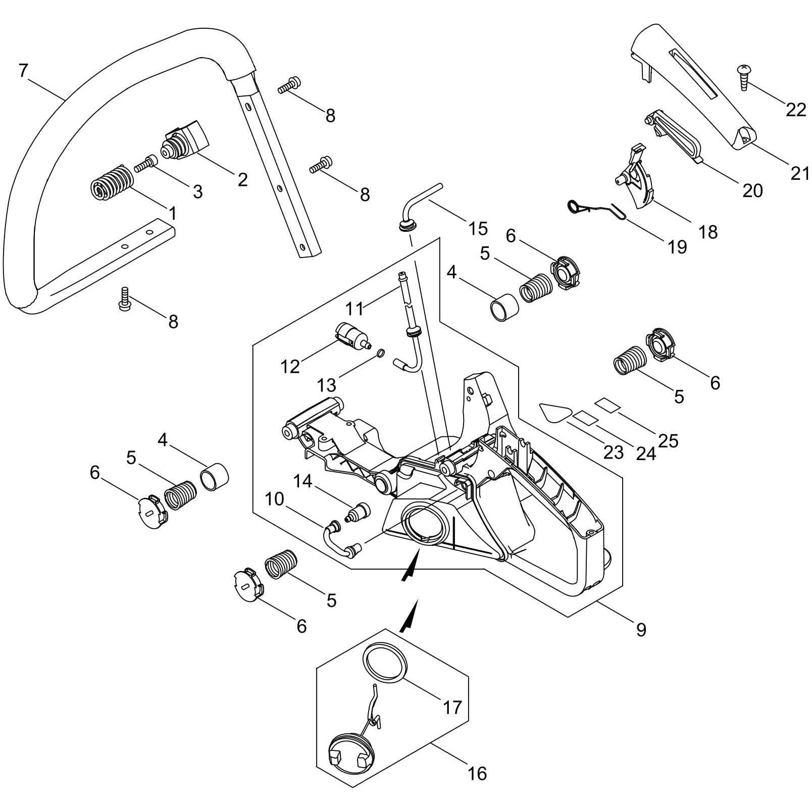 P100-001981 【部品】 ハンドル エンジンチェンソーCS358-S 共立 リアハンドルASY   P100-001981