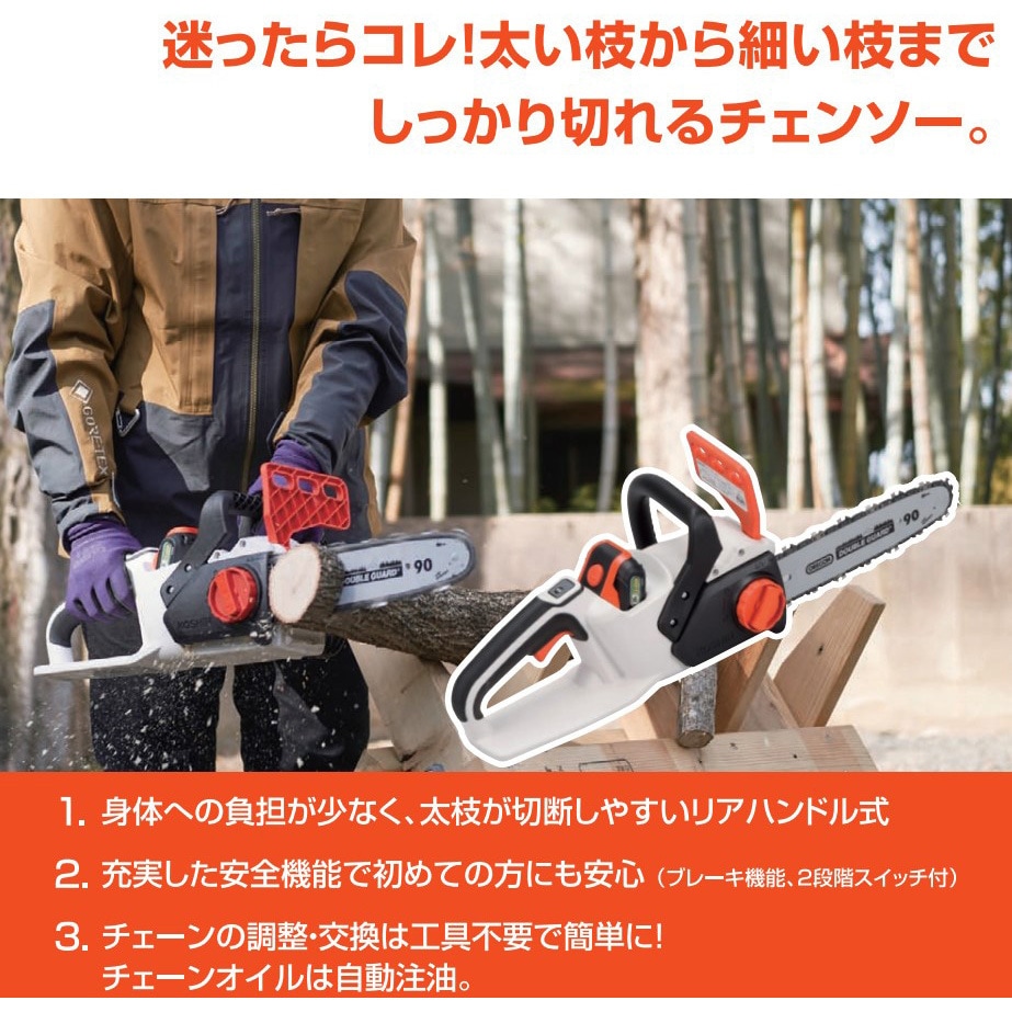 SCS-18RN 充電式チェンソー 18V 2．0Ah スマートシリーズ 工進 ガイド