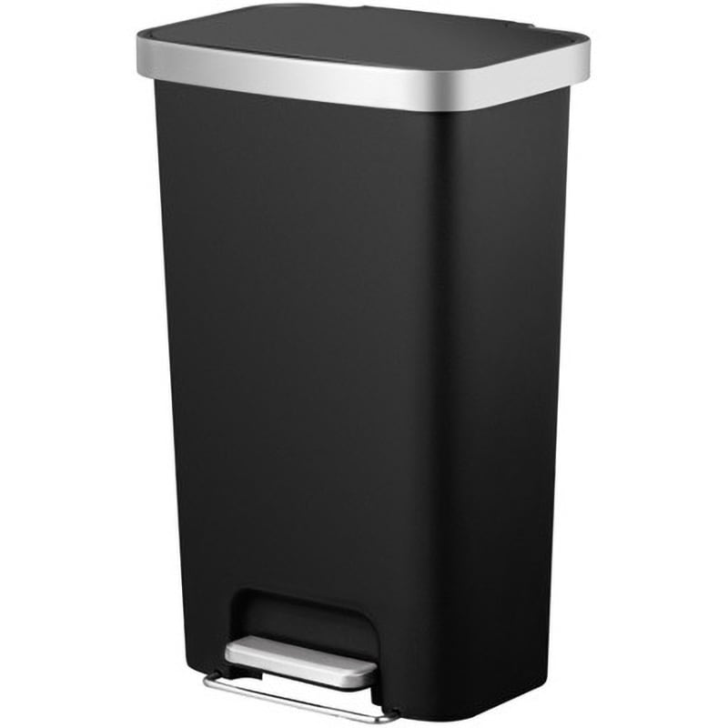 EK6266-BL ハナプラスチックステップビン 45L EKO ペダル式 角形 ブラック色   EK6266-BL