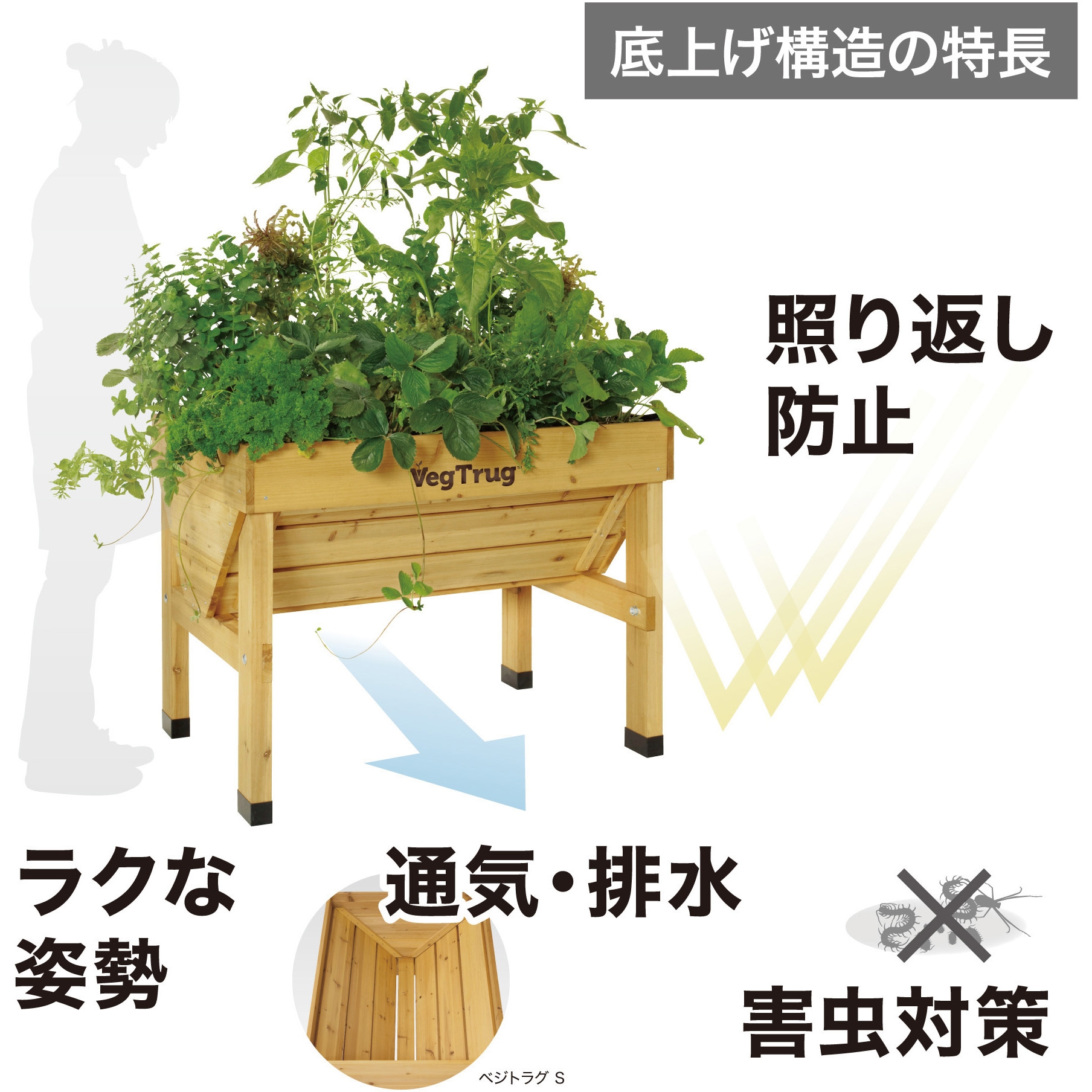 【未使用】VegTrug ベジトラグ VGT-WH01W ウォールハガーSサイズ VGT-WH01FG ホームベジトラグウォールハガー タカショー サイズS VGT