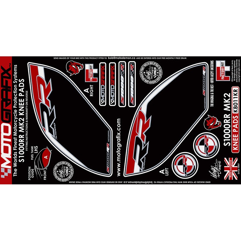 KB011KR KNEE BODY PAD MOTO GRAFIX (モトグラフィックス) 適合車種BMW S1000RR(15-18)   KB011KR