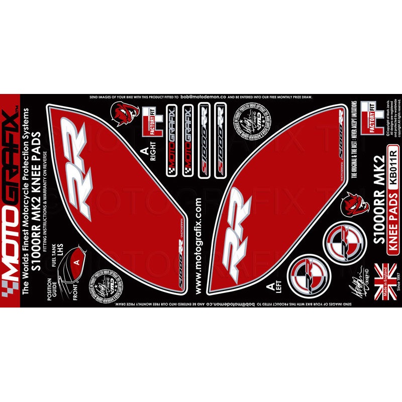 KB011R KNEE BODY PAD MOTO GRAFIX (モトグラフィックス) 適合車種BMW S1000RR(15-18)   KB011R